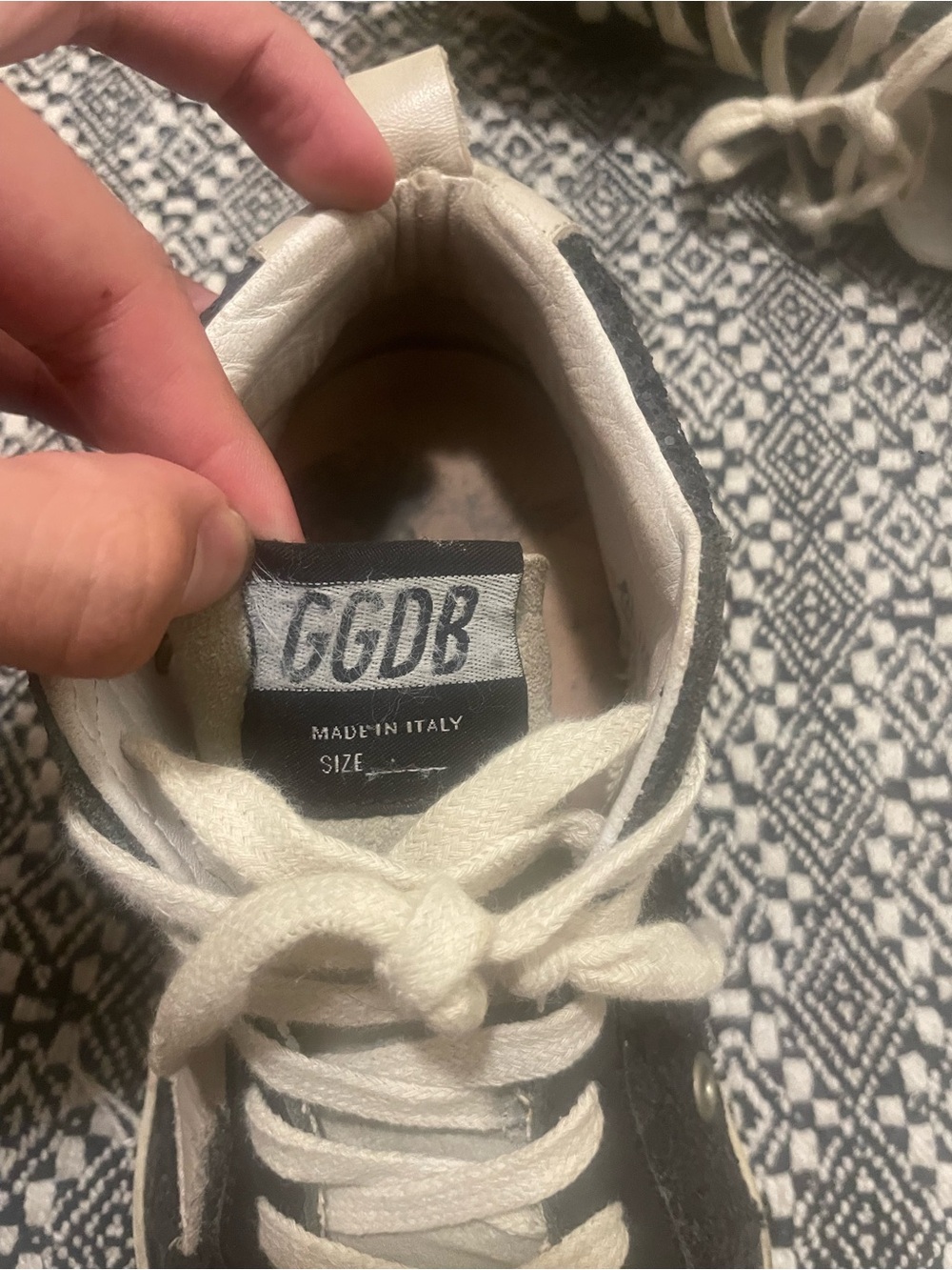 Golden Goose High-Top Sneakers in Black and Cream - Picture 4 of 10